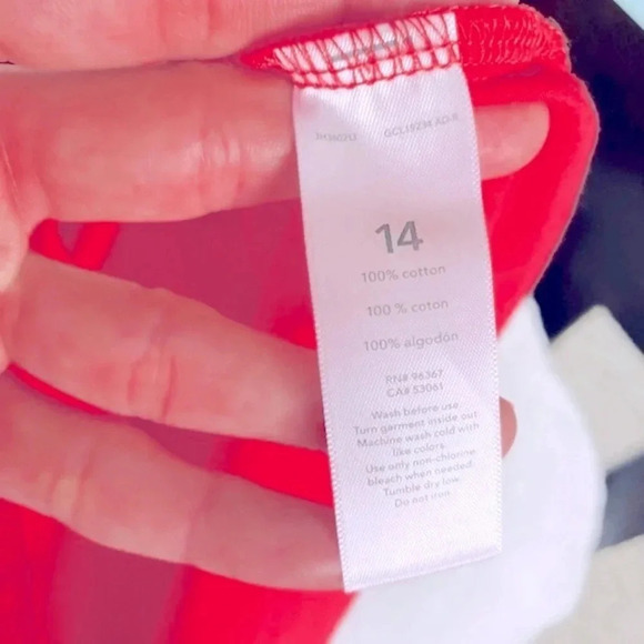 OshKosh B’gosh Red Long Sleeved Heart Top “I Love You” Girl’s Large 12/14 - Picture 8 of 9